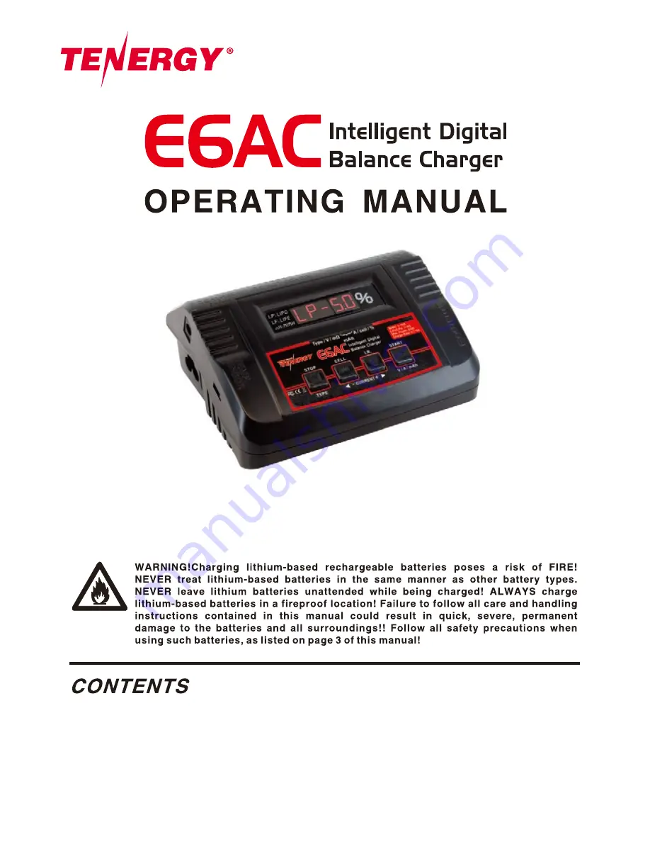 Tenergy E6AC Operating Manual Download Page 1