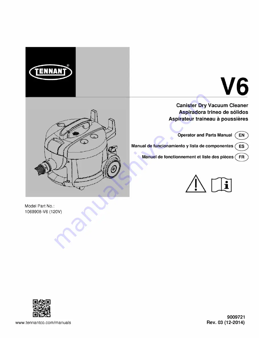 Tennant 1069908-V6 Скачать руководство пользователя страница 1