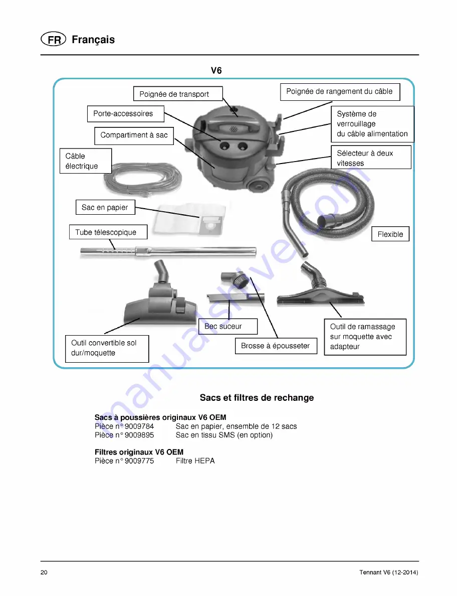 Tennant 1069908-V6 Operator And Parts Manual Download Page 20