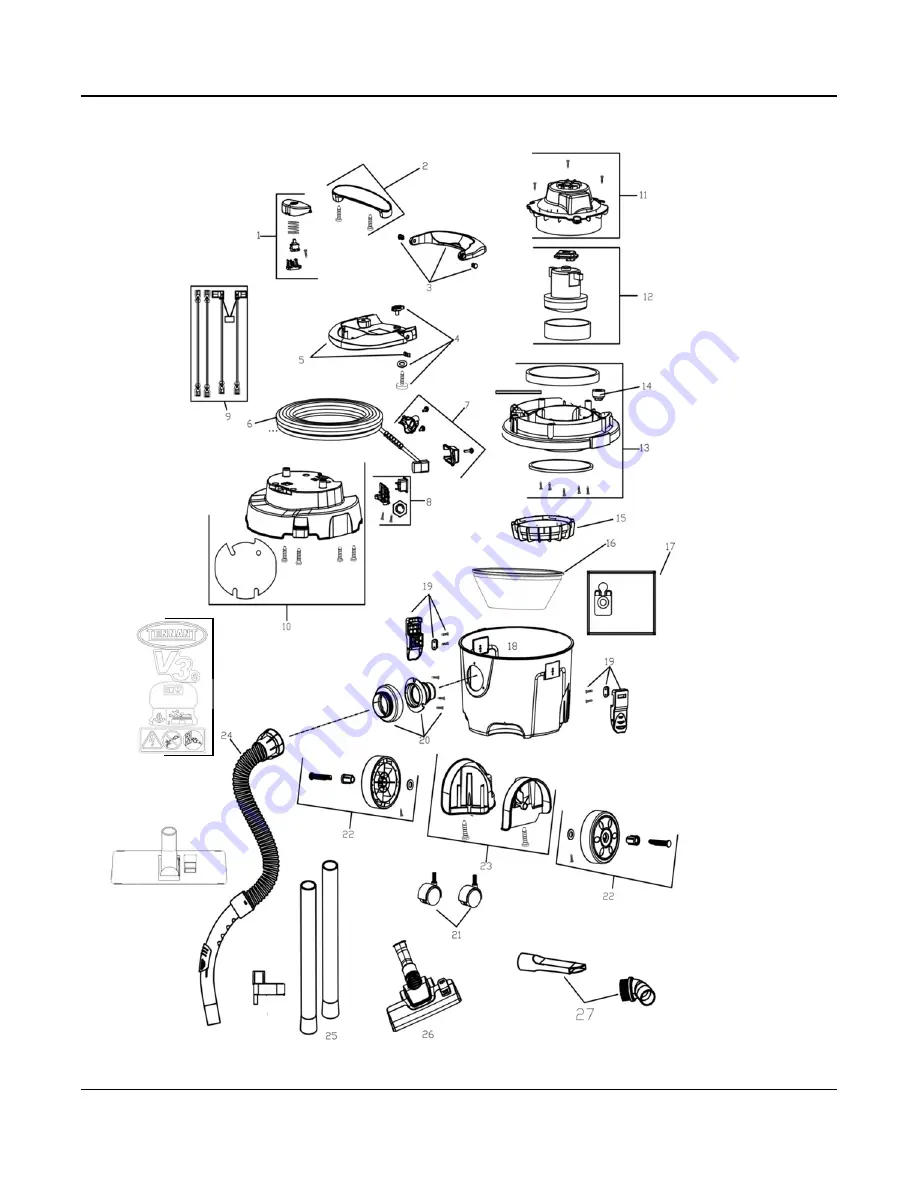 Tennant 1231414 V3e Operator And Parts Manual Download Page 24