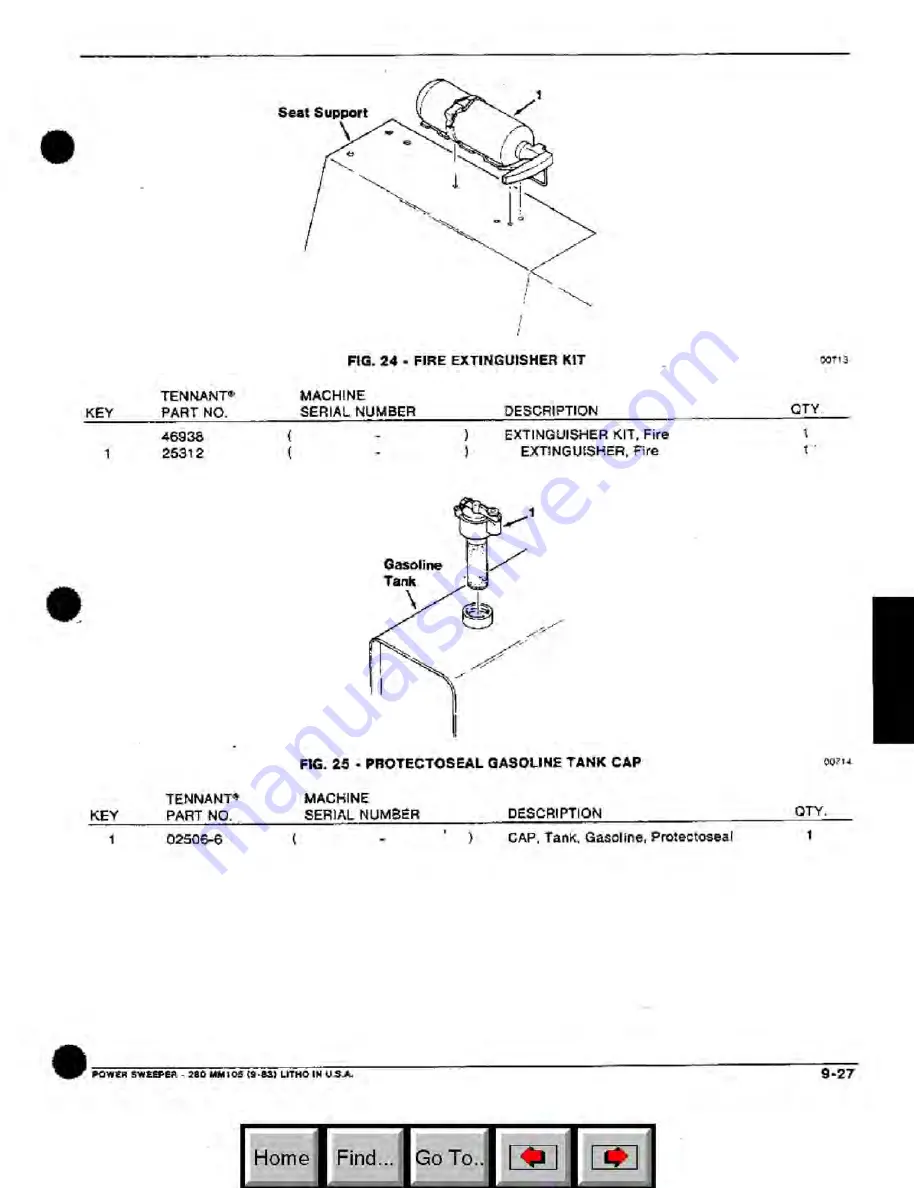 Tennant 280 Operation, Maintenance And Parts Manual Download Page 115