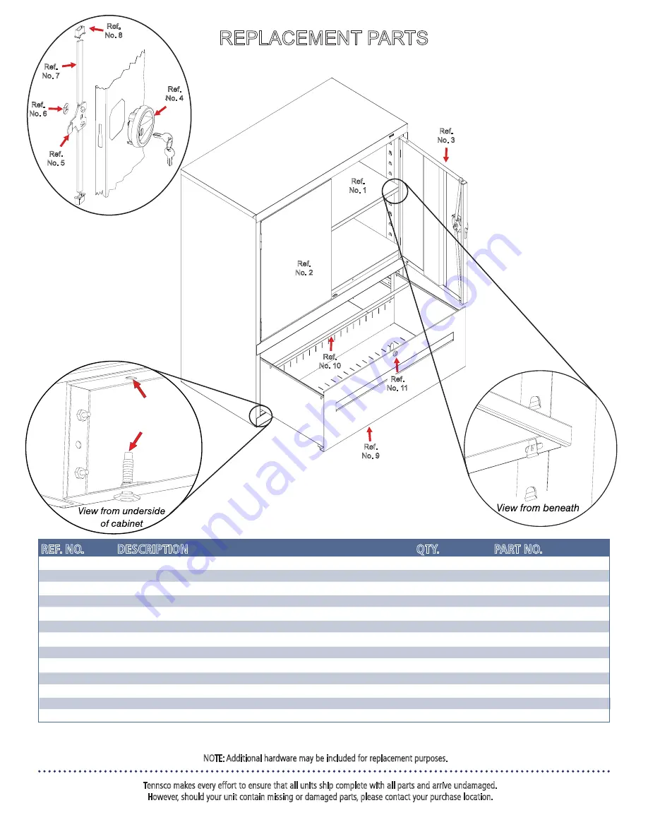 Tennsco DWR-4218 Assembly Instructions/Parts Manual Download Page 2