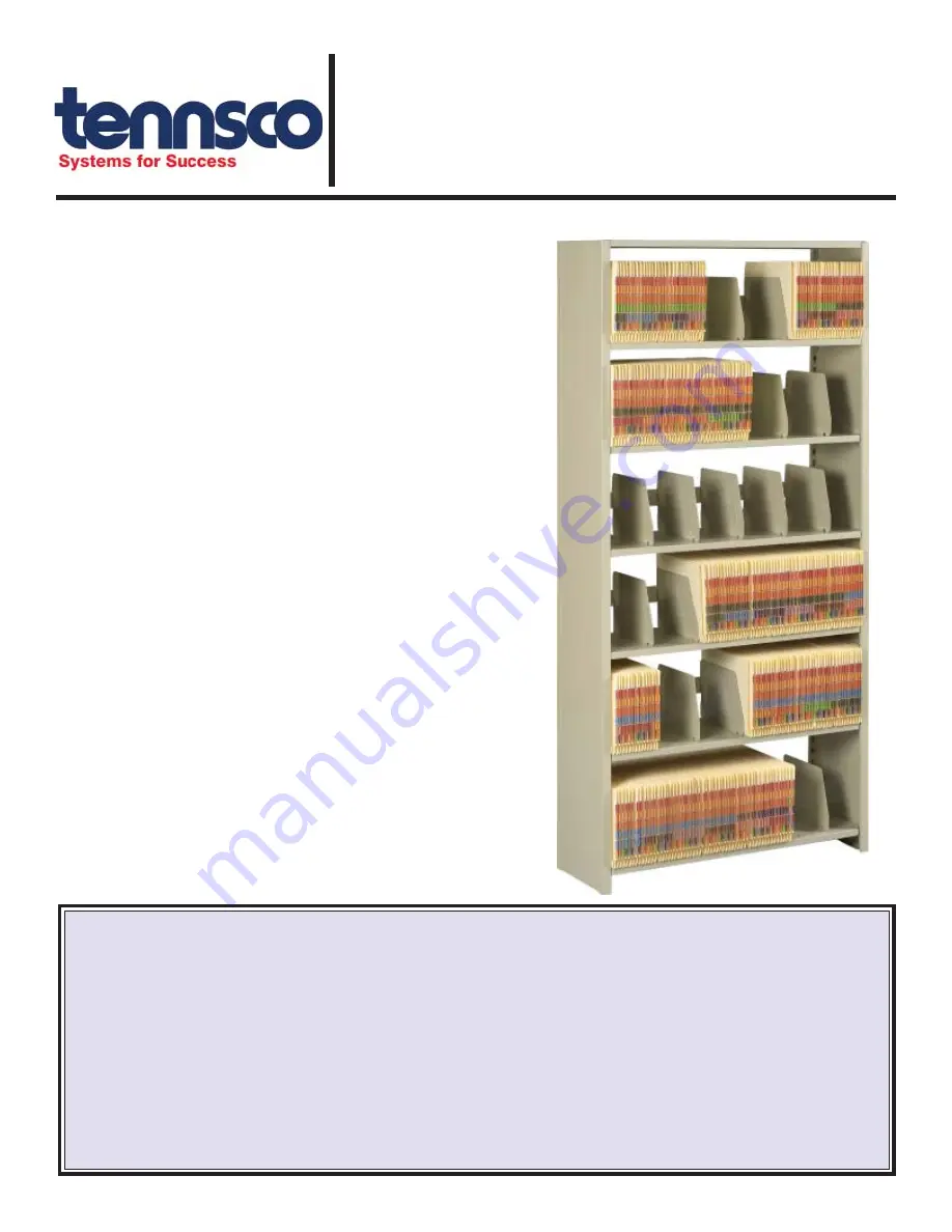 Tennsco Imperial Shelving Скачать руководство пользователя страница 1