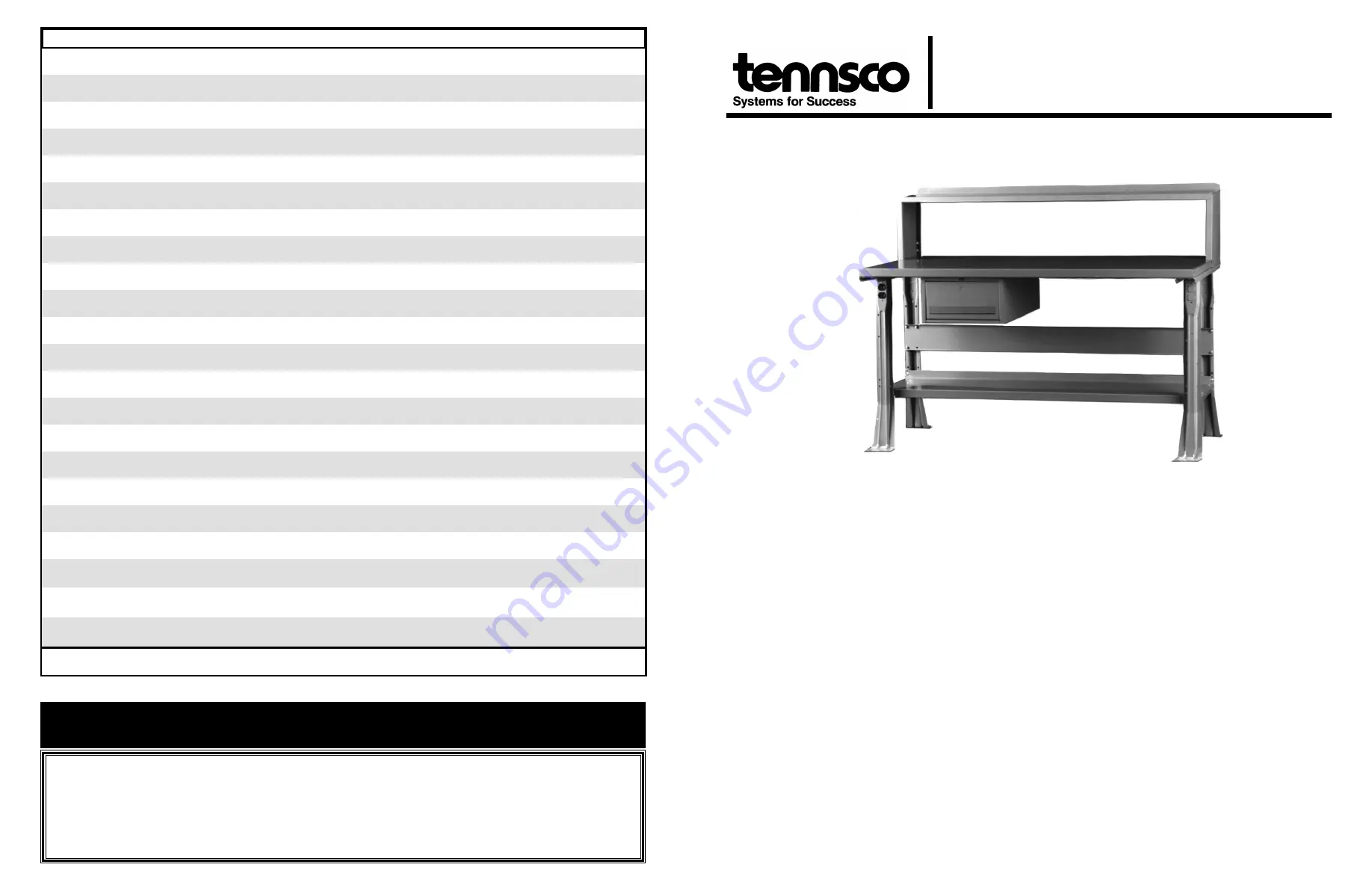 Tennsco WB 3072 Series Скачать руководство пользователя страница 1