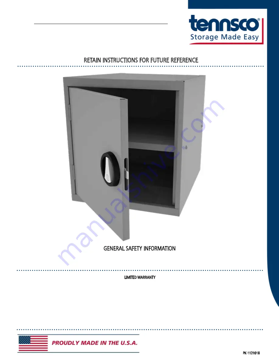 Tennsco WBHC-1516-MGY Assembly Instructions/Parts Manual Download Page 1