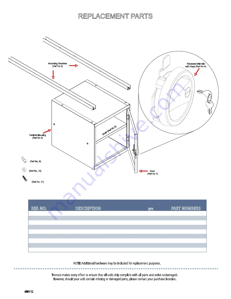 Tennsco WBHC-1516-MGY Assembly Instructions/Parts Manual Download Page 4