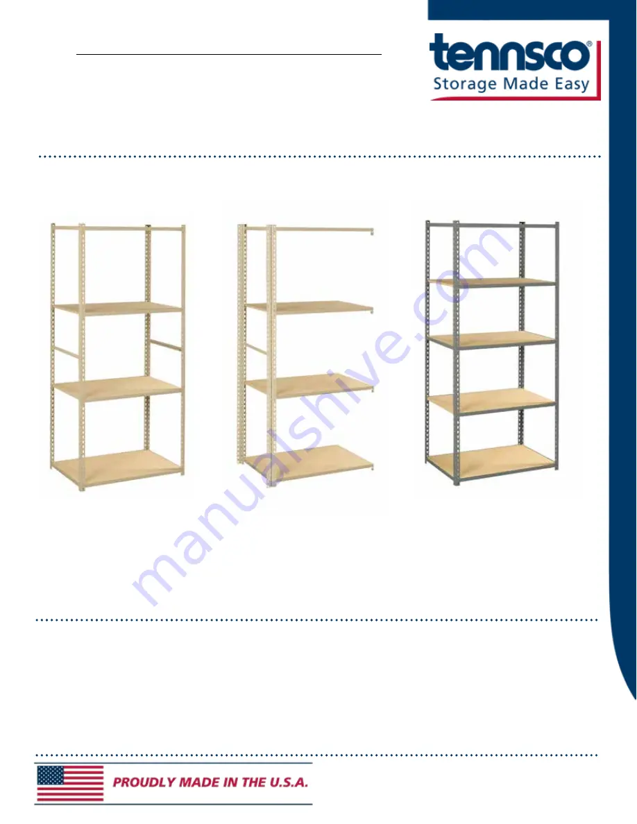 Tennsco ZA7-4824S-4D Assembly Instructions/Parts Manual Download Page 1