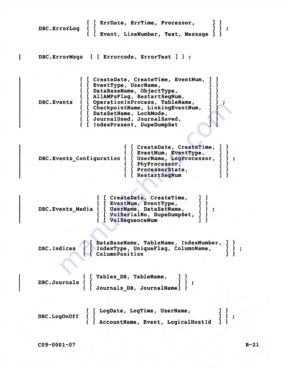 Teradata C09-0001-07 Скачать руководство пользователя страница 212