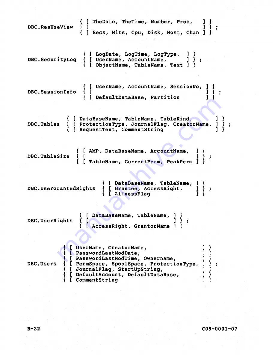 Teradata C09-0001-07 Скачать руководство пользователя страница 215