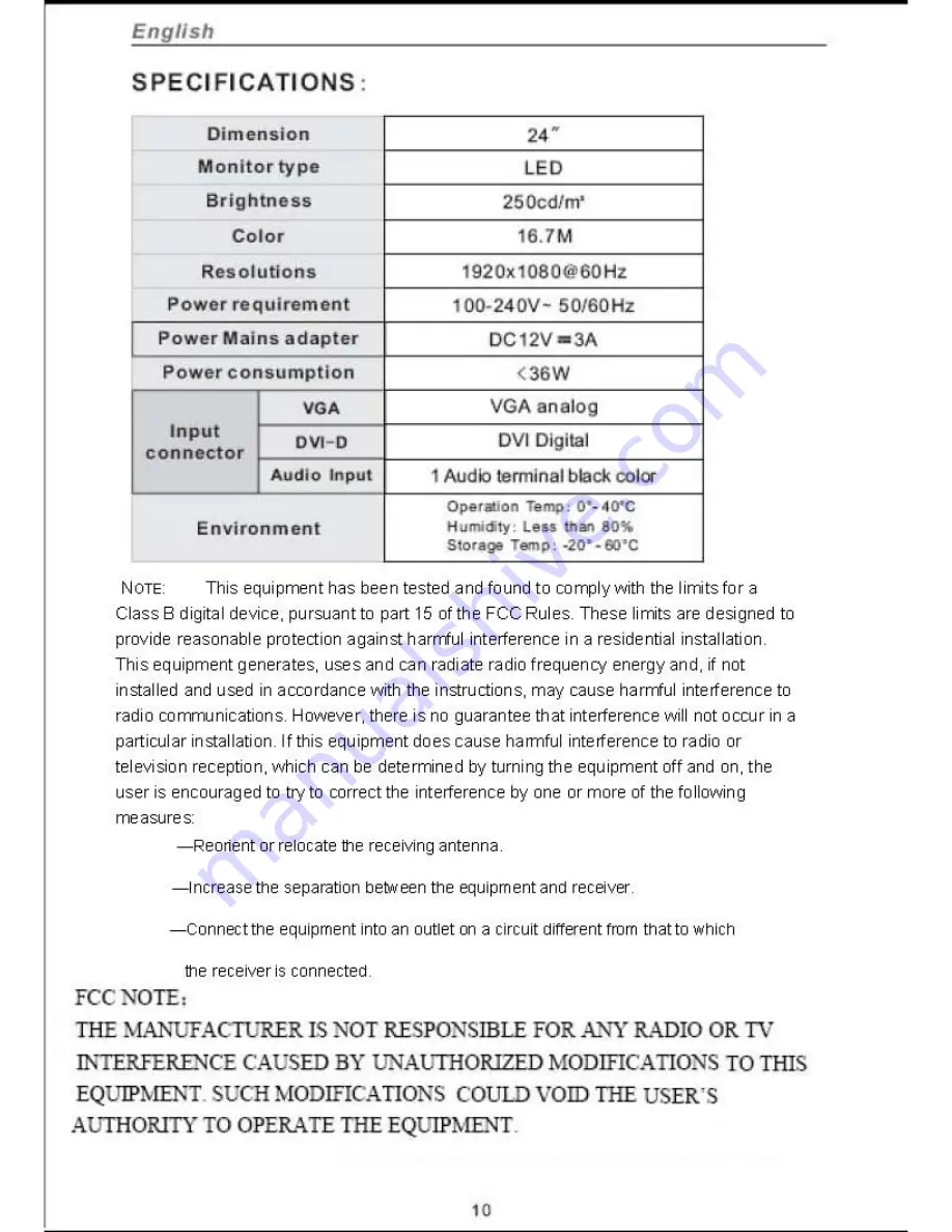 Terra EQ276W Manual Download Page 11