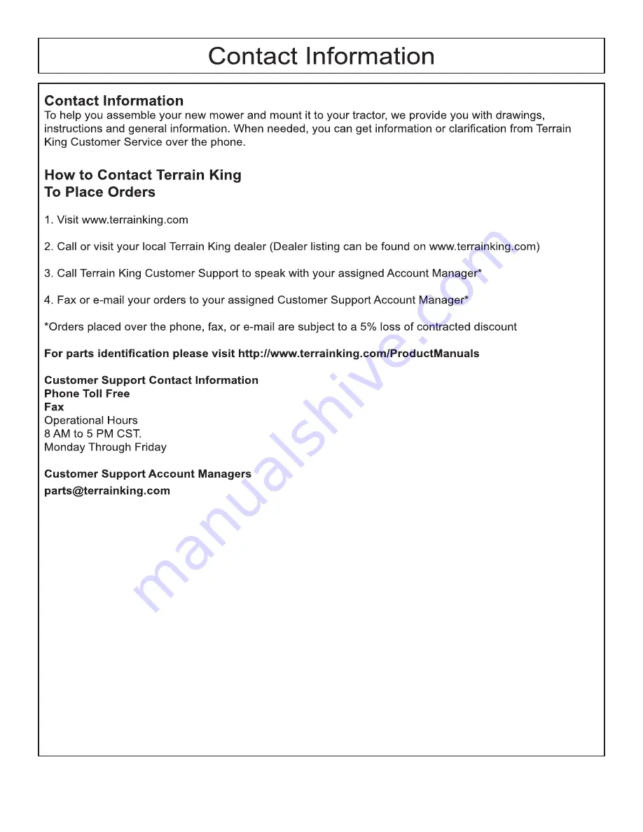 Terrain King KB21 Service Manual Download Page 3