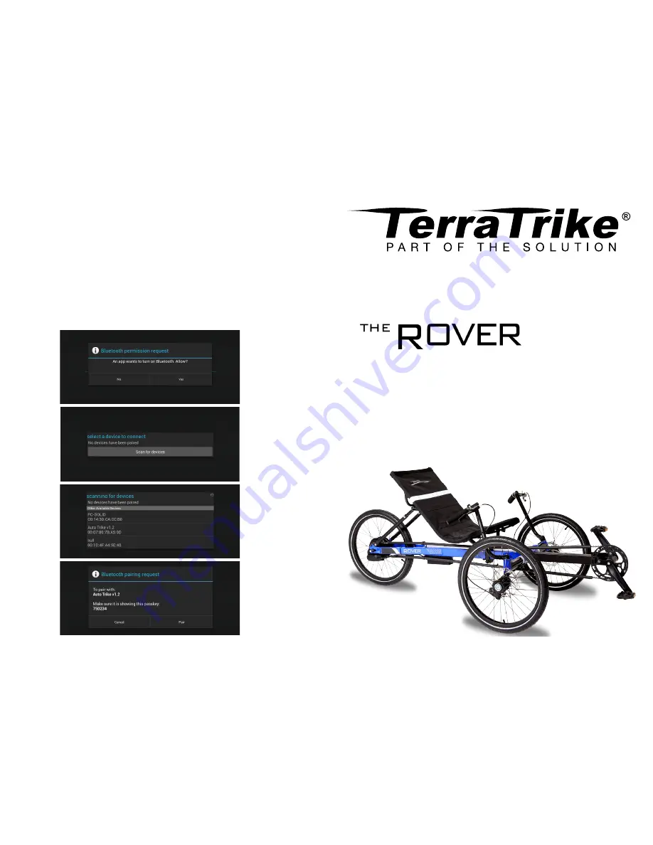 TerraTrike Rover Auto NuVinci Operation Manual Download Page 1