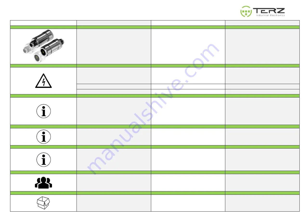 TERZ KALIBER-XS1 Installation Manual Download Page 1