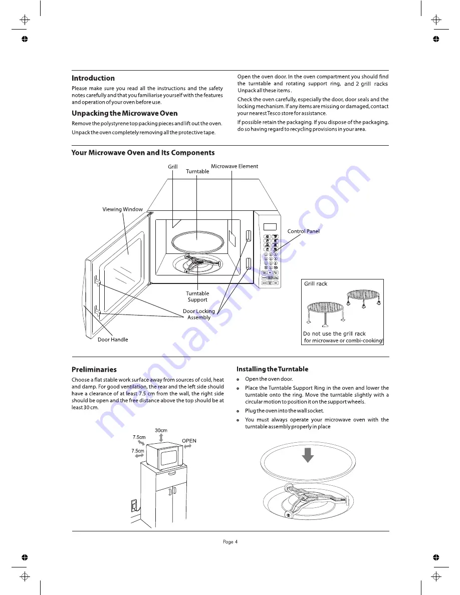 Tesco MCWP2010 User Manual Download Page 4