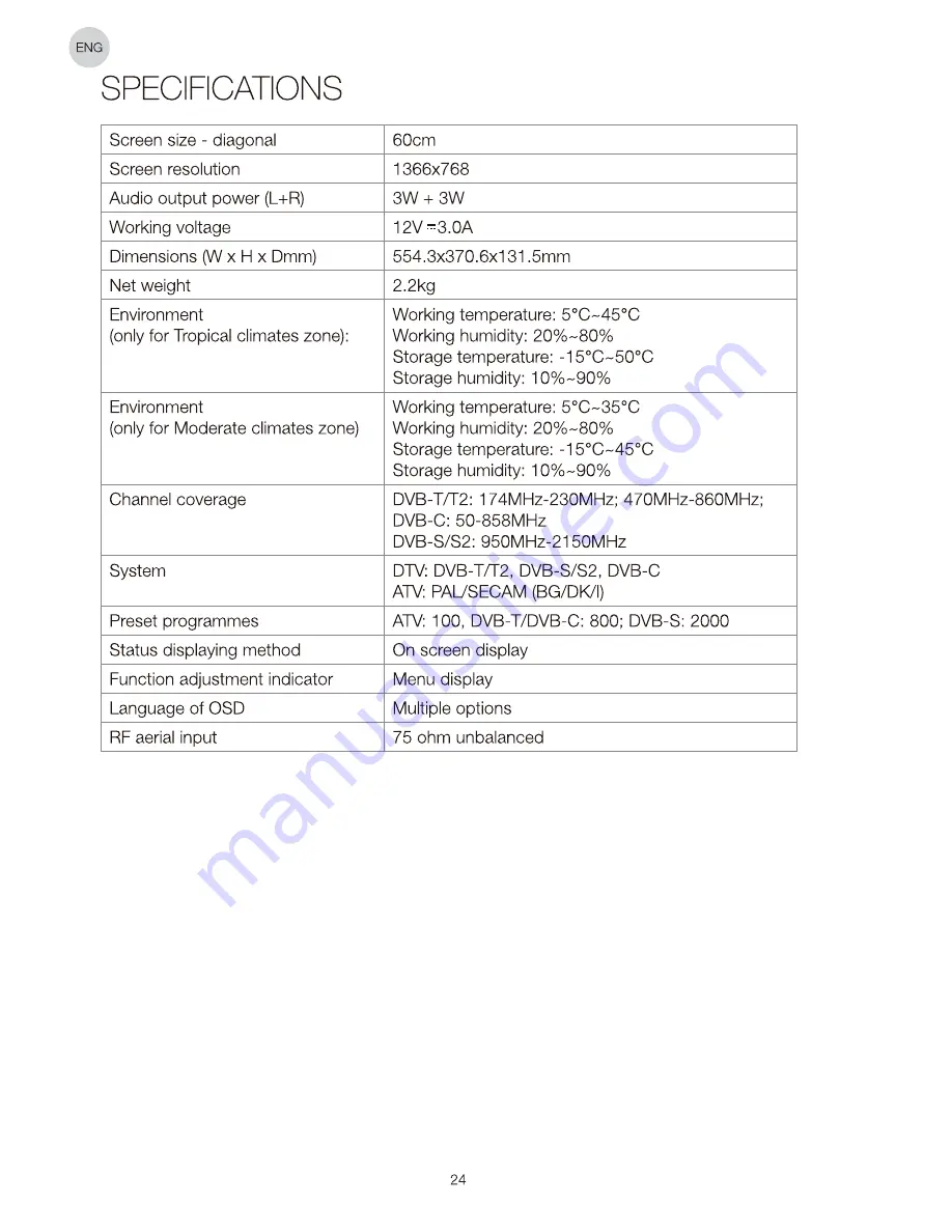 Tesla S24D302B2 Operating Instruction Download Page 24