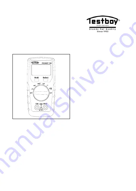 Testboy Pocket 100 Operating Instructions Manual Download Page 1