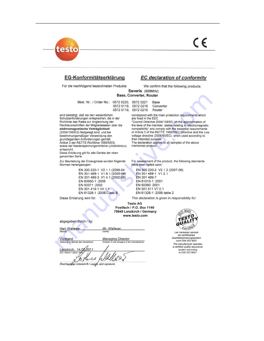 TESTO 0572 0158 Instruction Manual Download Page 177