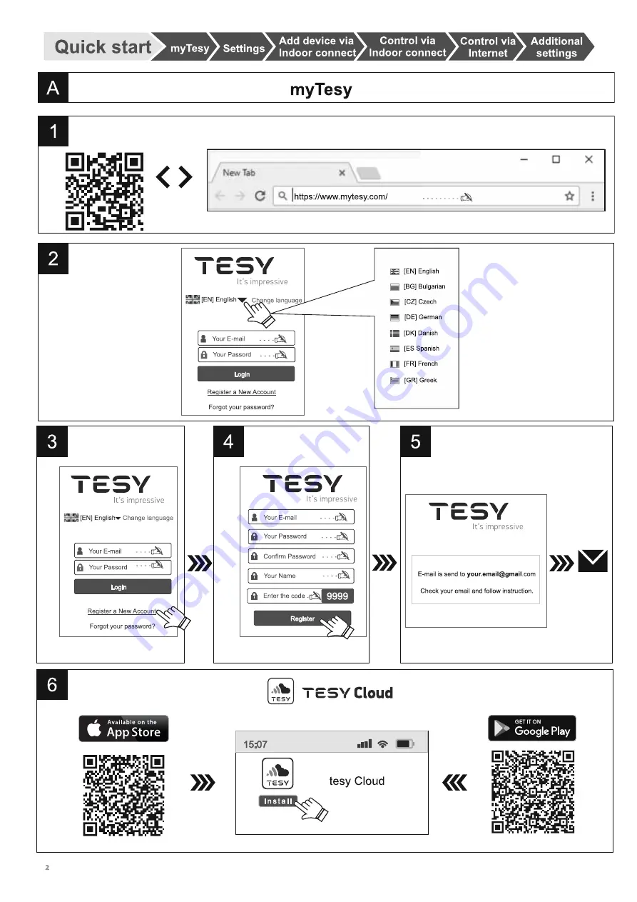 TESY 19-21 Quick Start Manual Download Page 2