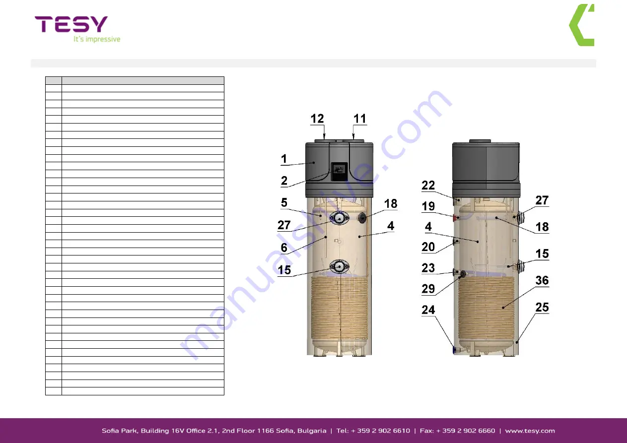 TESY HPWH 2.1 200 U02 Service Manual Download Page 4