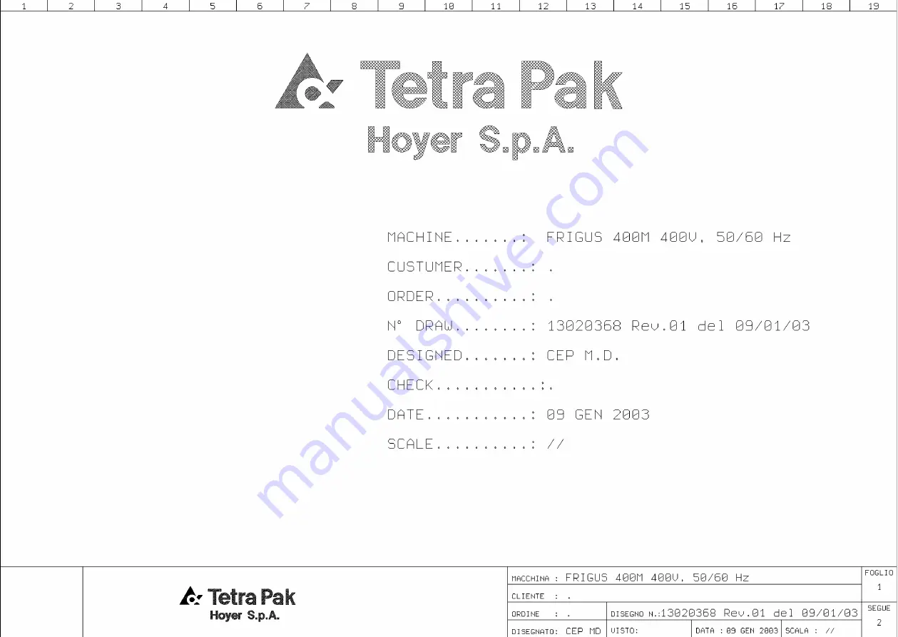 Tetra Pak Hoyer Frigus 400 Manual Download Page 77