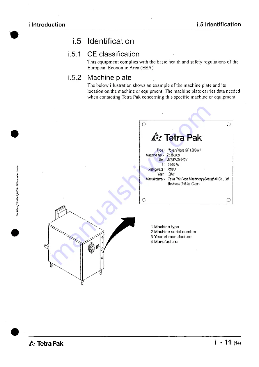 Tetra Pak Hoyer Frigus SF 1200 N1 Operation Manual Download Page 17