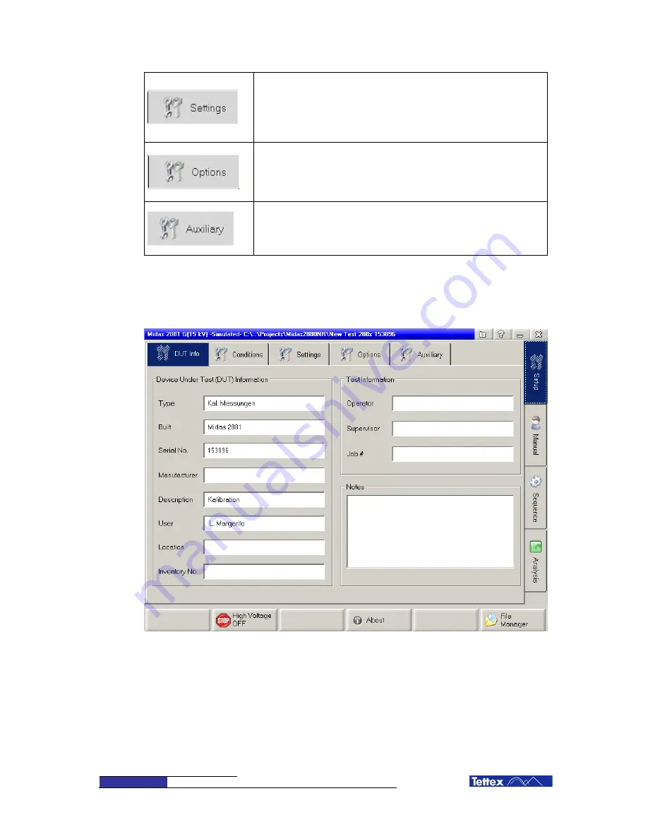 Tettex MIDAS 2881 Operating Instructions Manual Download Page 54