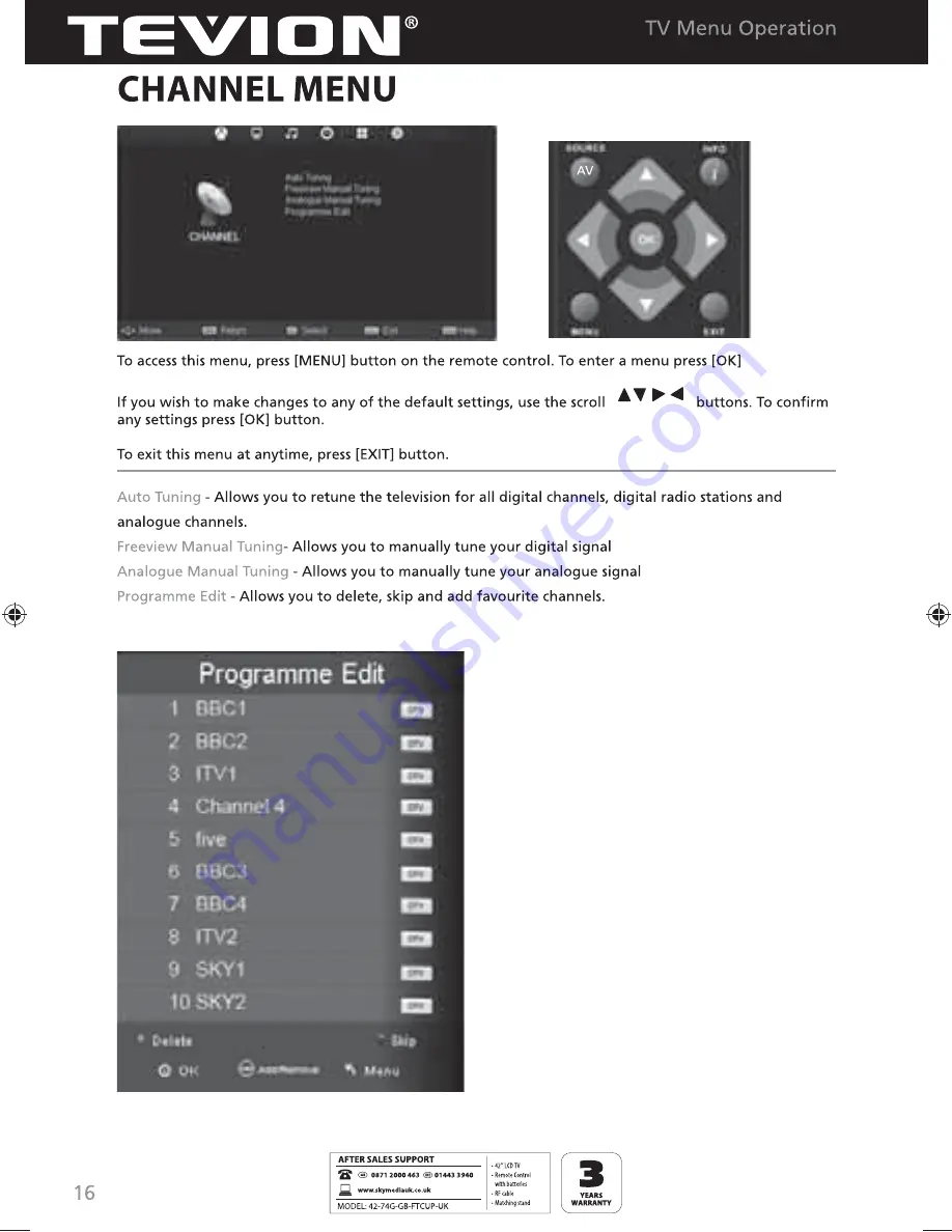 Tevion W42-74G-GB-FTCU-UK User Manual Download Page 13