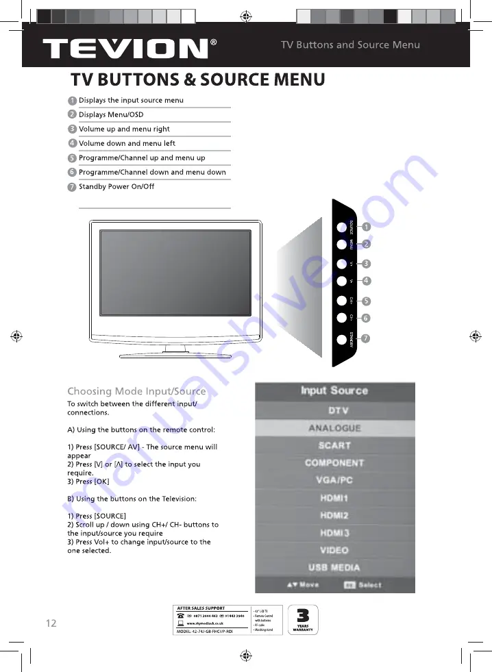 Tevion W42-74J-GB-FHCUP-ROI User Manual Download Page 9