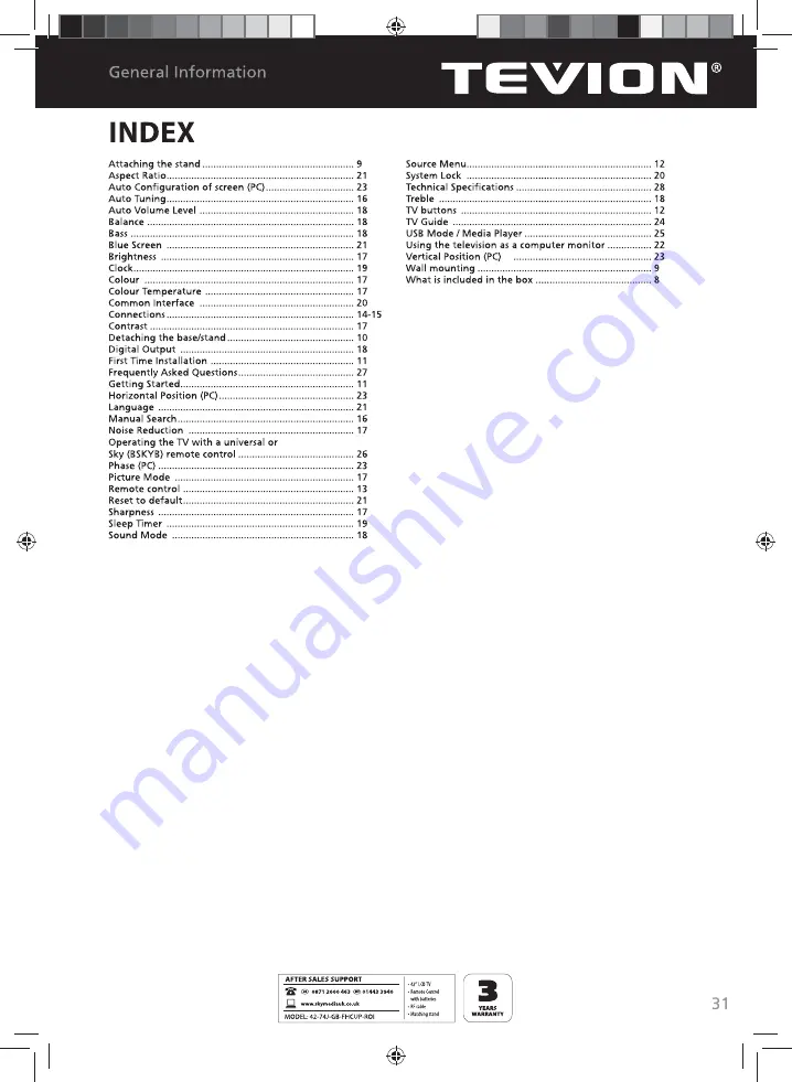 Tevion W42-74J-GB-FHCUP-ROI User Manual Download Page 28