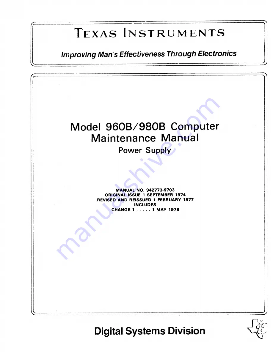 Texas Instruments 960B Скачать руководство пользователя страница 1