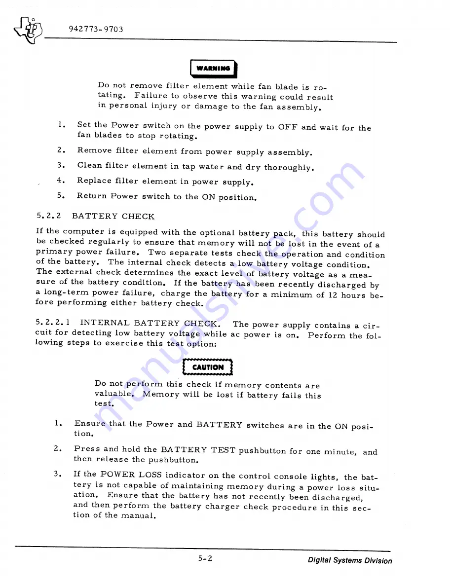 Texas Instruments 960B Maintenance Manual Download Page 41