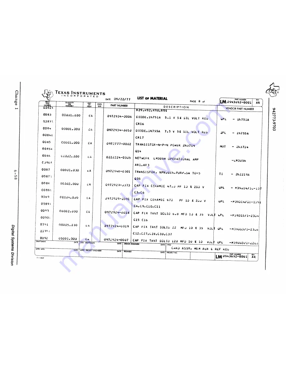 Texas Instruments 960B Maintenance Manual Download Page 117