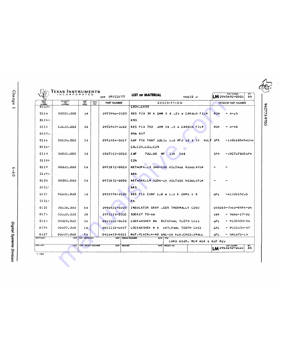 Texas Instruments 960B Maintenance Manual Download Page 119