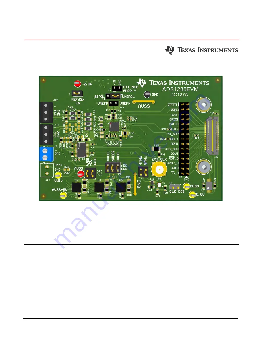 Texas Instruments ADS1285EVM-PDK Скачать руководство пользователя страница 1