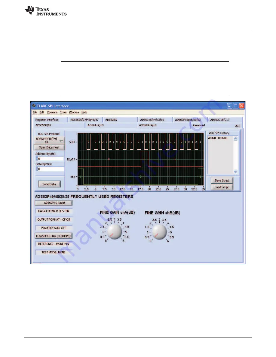 Texas Instruments ADS62PXXEVM Скачать руководство пользователя страница 17