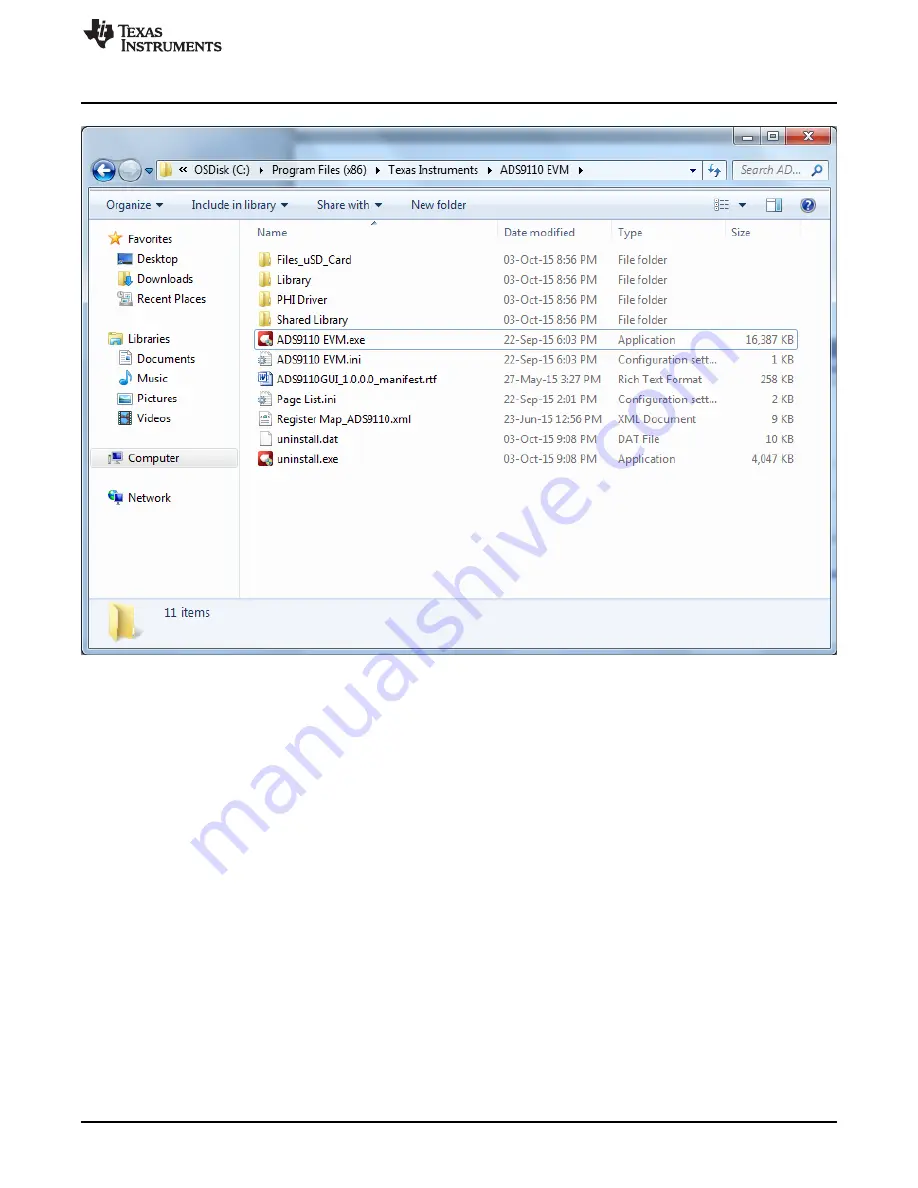 Texas Instruments ADS9110EVM-PDK Скачать руководство пользователя страница 15