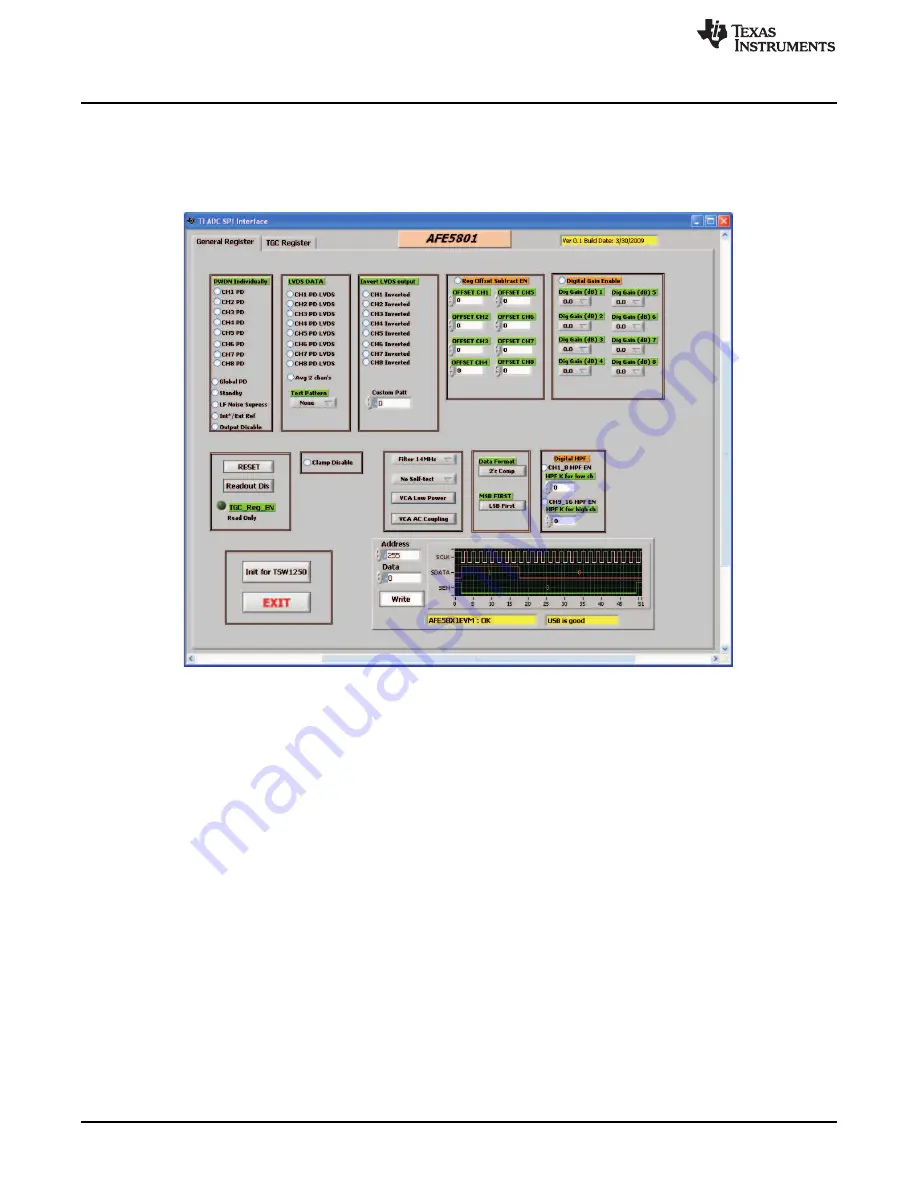 Texas Instruments AFE5801EVM User Manual Download Page 34