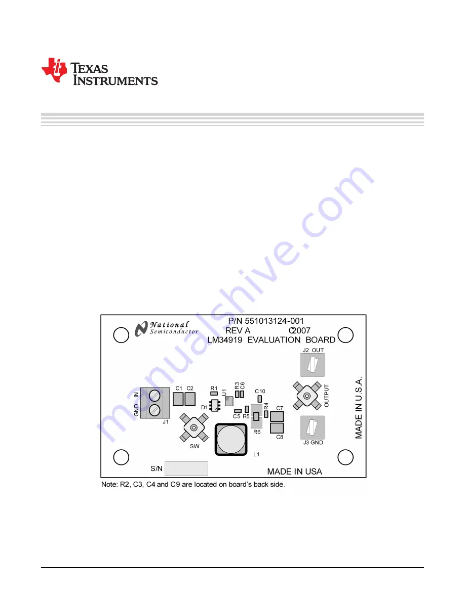 Texas Instruments AN-1650 LM34919 Скачать руководство пользователя страница 1