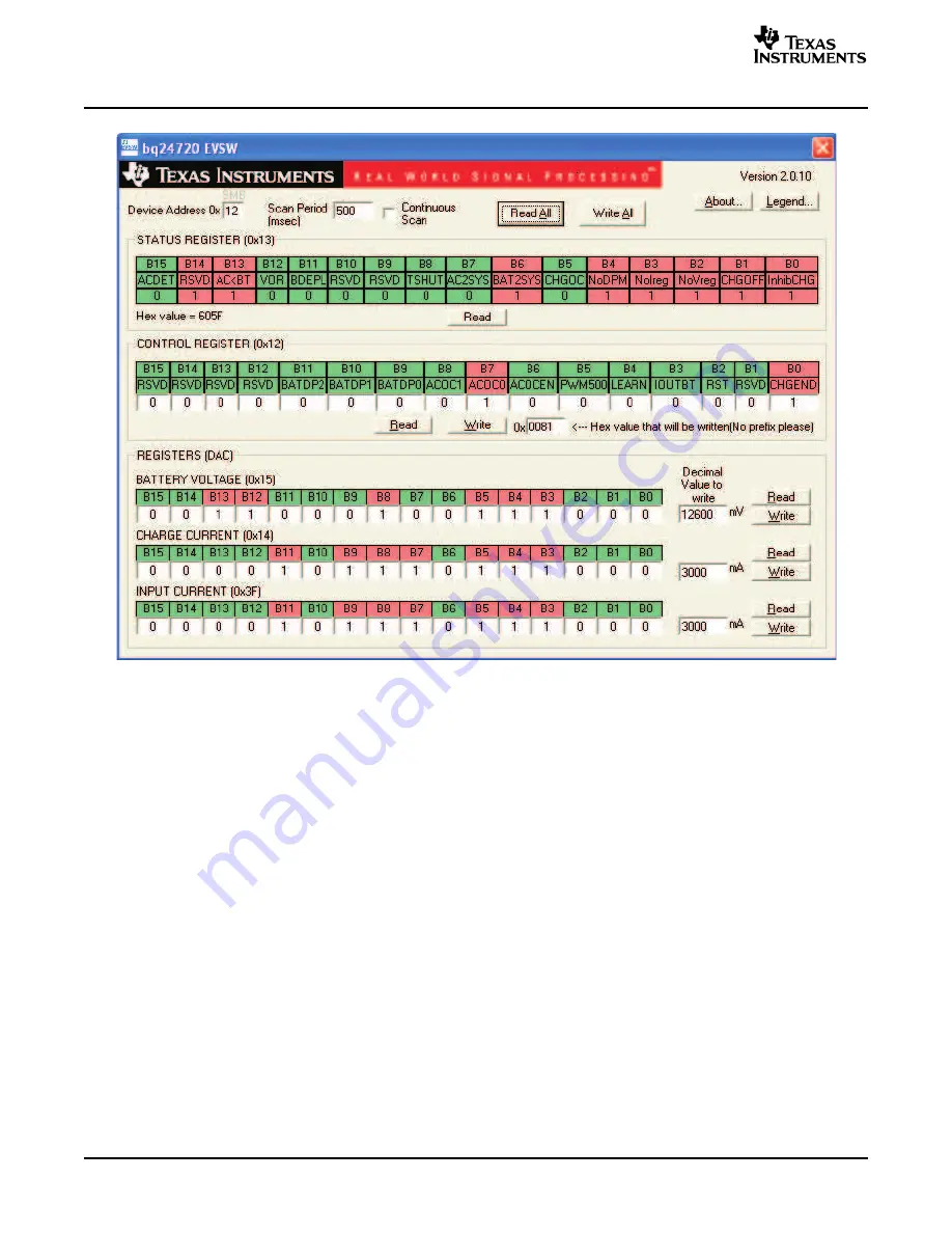 Texas Instruments bq24720 EVM Скачать руководство пользователя страница 20