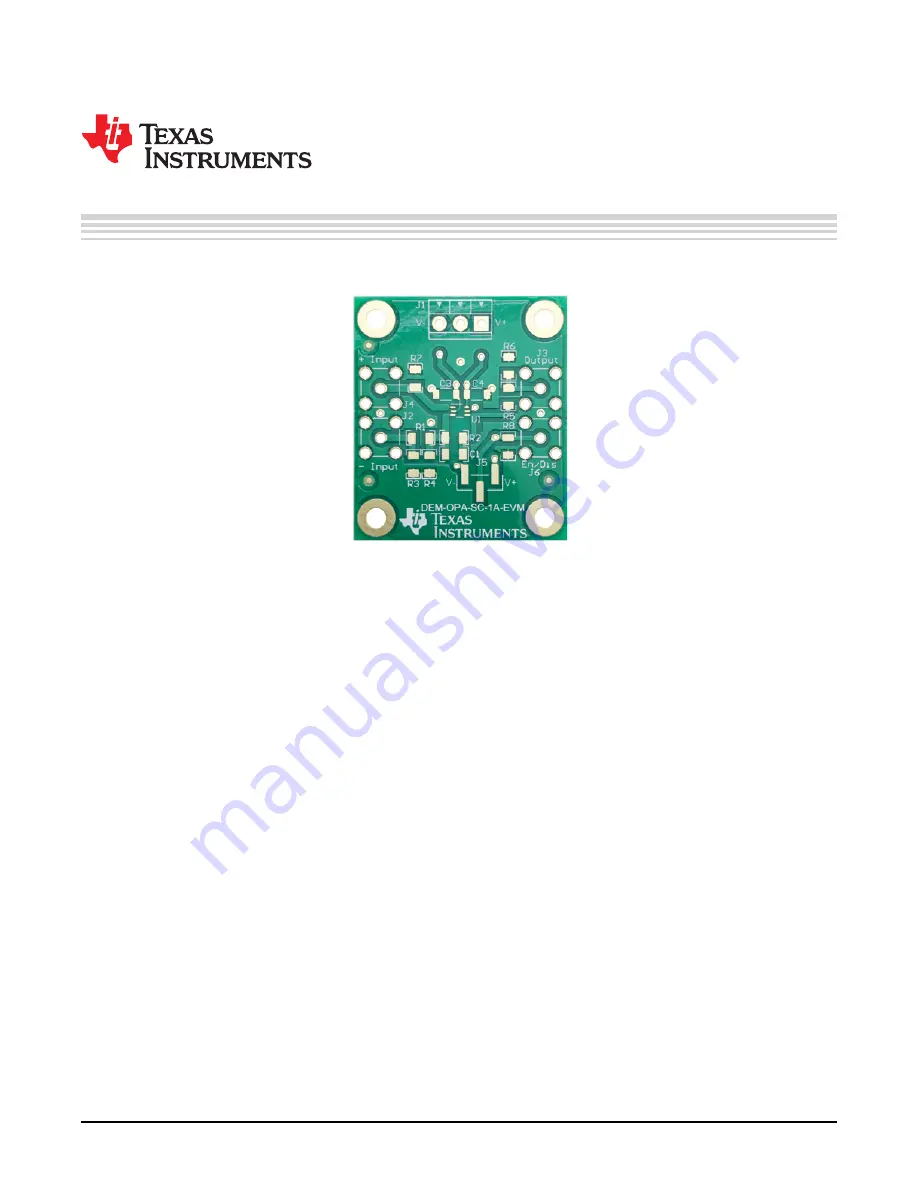 Texas Instruments DEM-OPA-SC-1A-EVM Скачать руководство пользователя страница 1