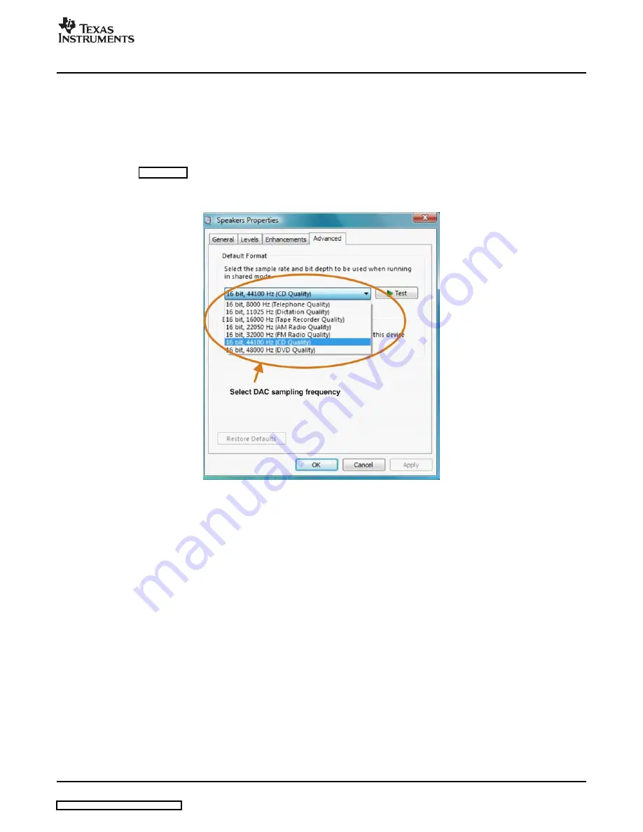 Texas Instruments DEM-PCM2912 EVM Скачать руководство пользователя страница 21