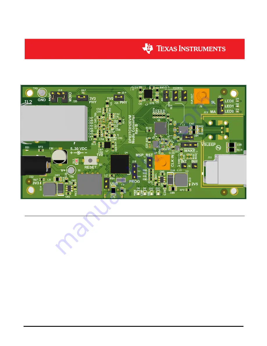 Texas Instruments DP83TC812EVM-MC Скачать руководство пользователя страница 1