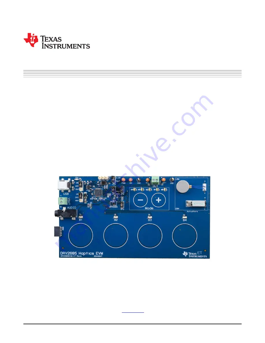 Texas Instruments DRV2605EVM-CT Скачать руководство пользователя страница 1