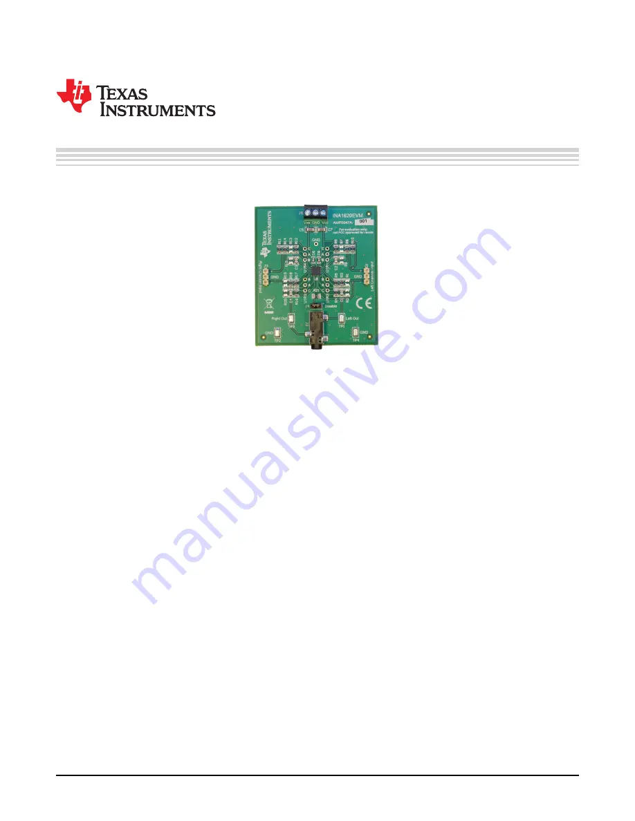 Texas Instruments INA1620EVM Скачать руководство пользователя страница 1