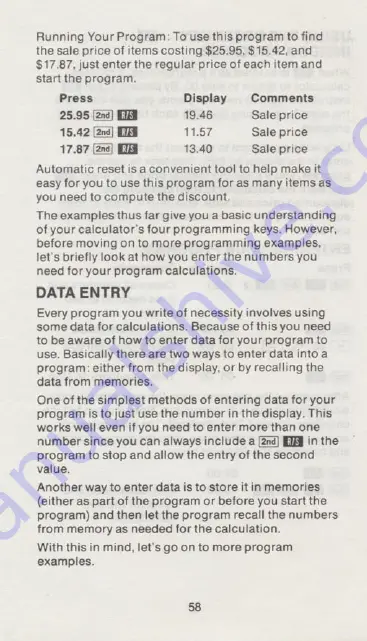 Texas Instruments TI-51-II Owner'S Manual Download Page 60