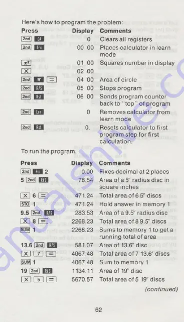 Texas Instruments TI-51-II Owner'S Manual Download Page 64