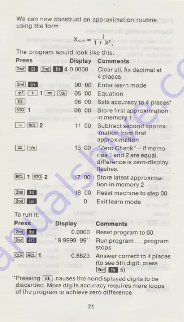 Texas Instruments TI-51-II Owner'S Manual Download Page 73