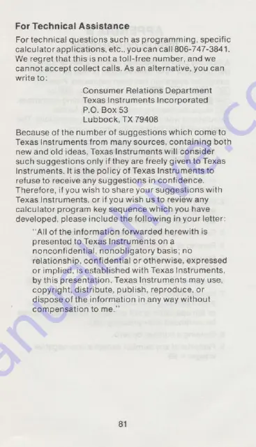 Texas Instruments TI-51-II Owner'S Manual Download Page 83