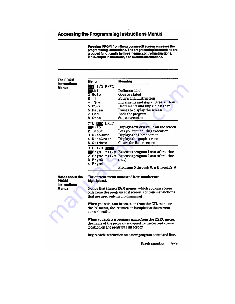 Texas Instruments TI-81 Manual Book Download Page 141