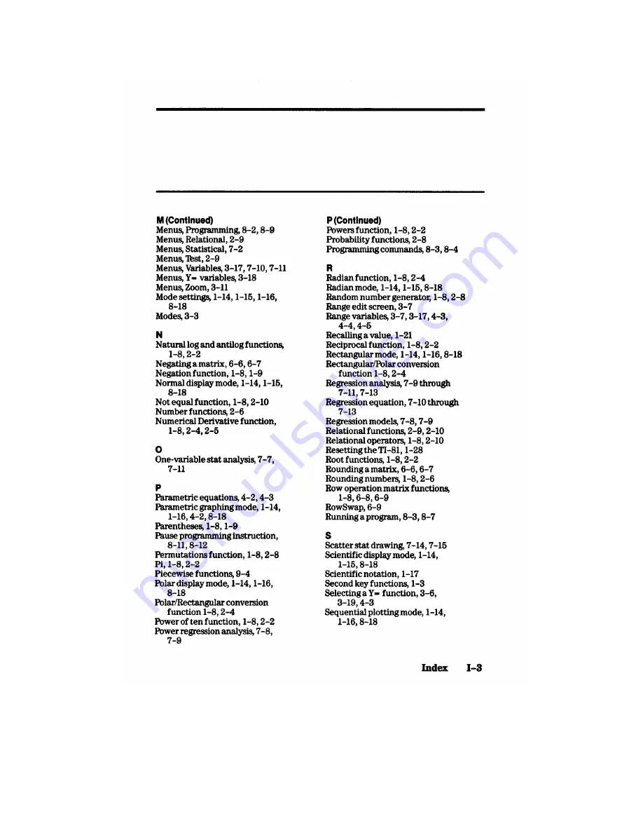 Texas Instruments TI-81 Manual Book Download Page 192